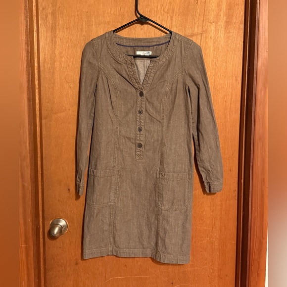 Boden Shift Shirt Dress With Pockets 100% Cotton Denim - Picture 2 of 5